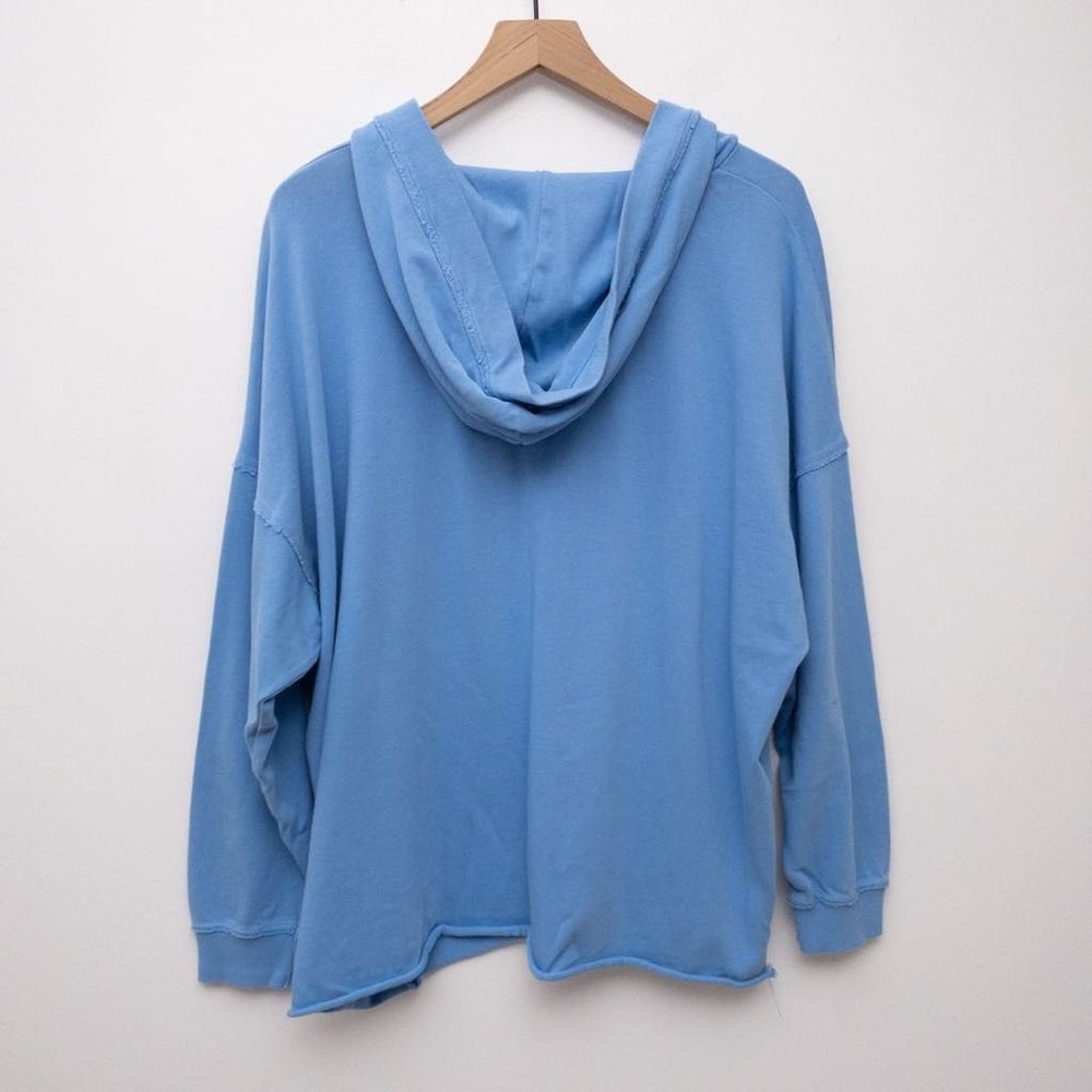 Aerie Sunday Soft Lace Up Sweatshirt Blue Size Medium - Picture 4 of 8